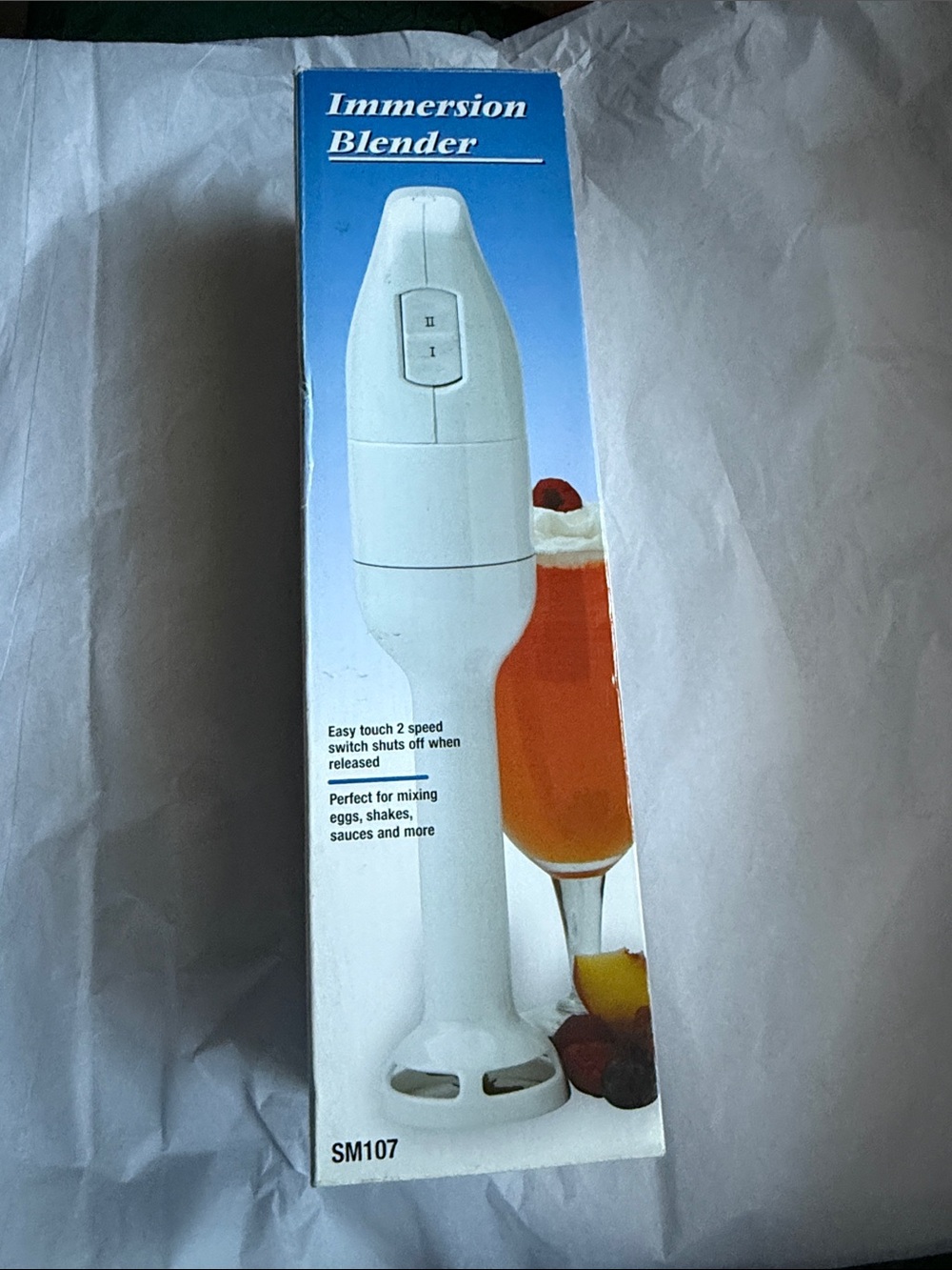 Immersion Blender SM107 White - Compact Handheld 2 speed. Like new.